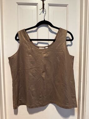 EUC- Chico’s Women’s Shimmer Tank Top in Bronze stretchy size 3